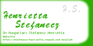 henrietta stefanecz business card